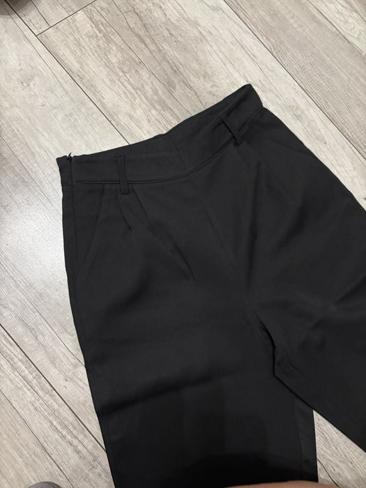 Nowe czarne spodnie proste garniturowe shein S