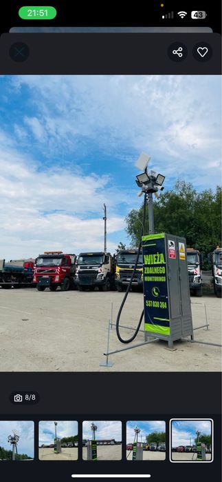 Wieża mobilna monitorująca, wieża budowlana