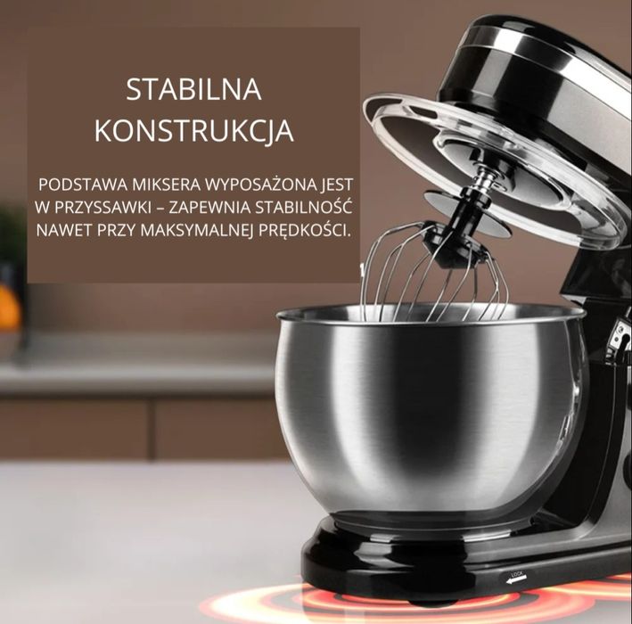 Mikser Planetarny 700W z Miską ze Stali Nierdzewnej 3L