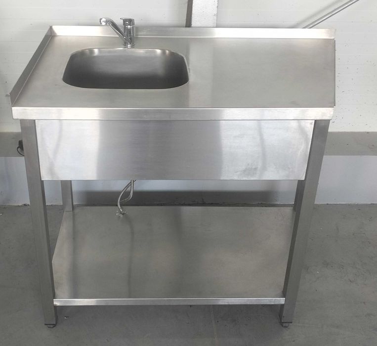 Zlew gastronomiczny z półką 112x70x89