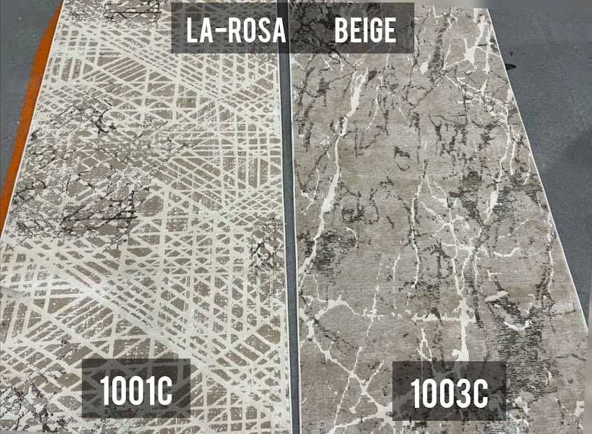 Турецька Килимова Доріжка La-Rosa Grey, Beige з бавовняною основою!