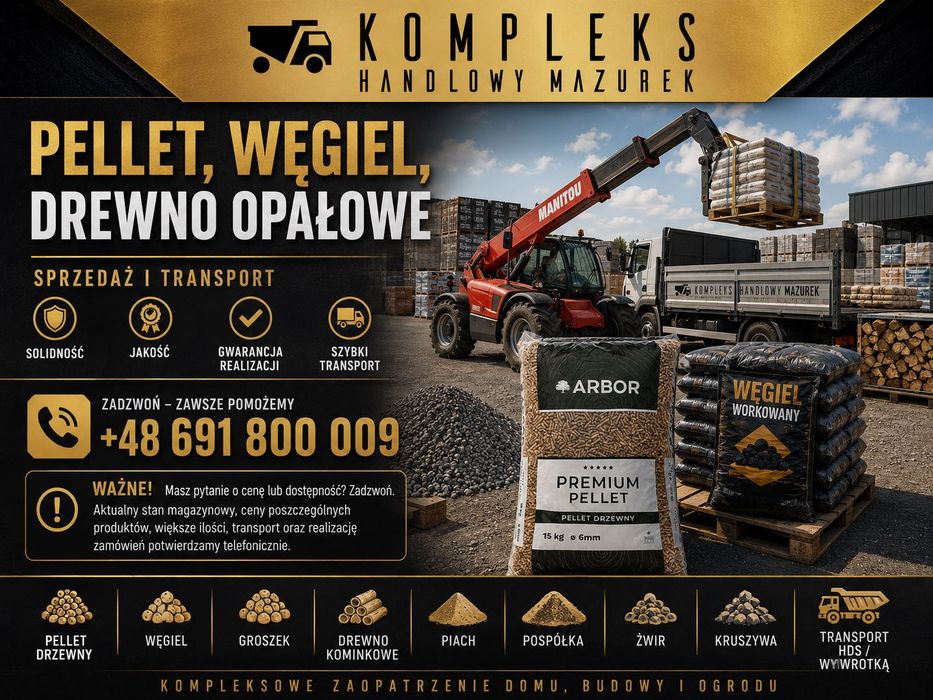PELLET ARBOR Premium 6 mm | opał z dostawą węgiel, drewno, cement