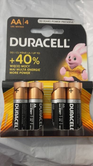 Duracell Bateria R6 AA LR6 1,5V 4szt. do aparatów lampy piloty zegarki