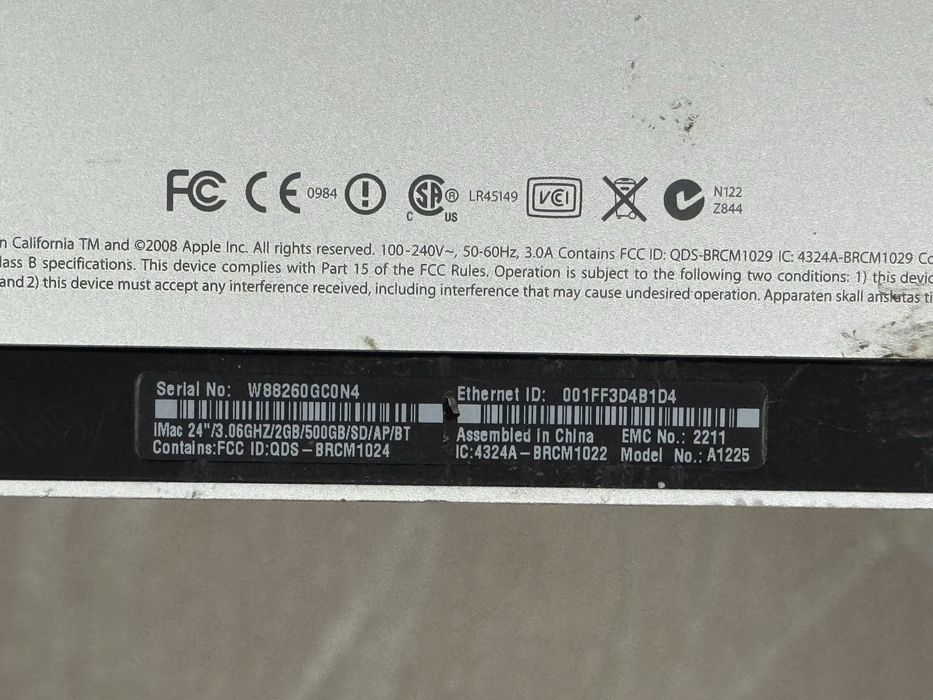 Apple iMac 24" A1225