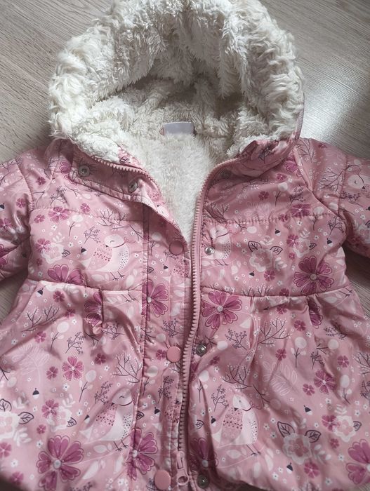 Kurtka zimowa dla dziewczynki+czapka i komin