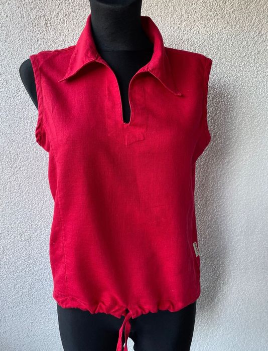 Koszula len czerwona S