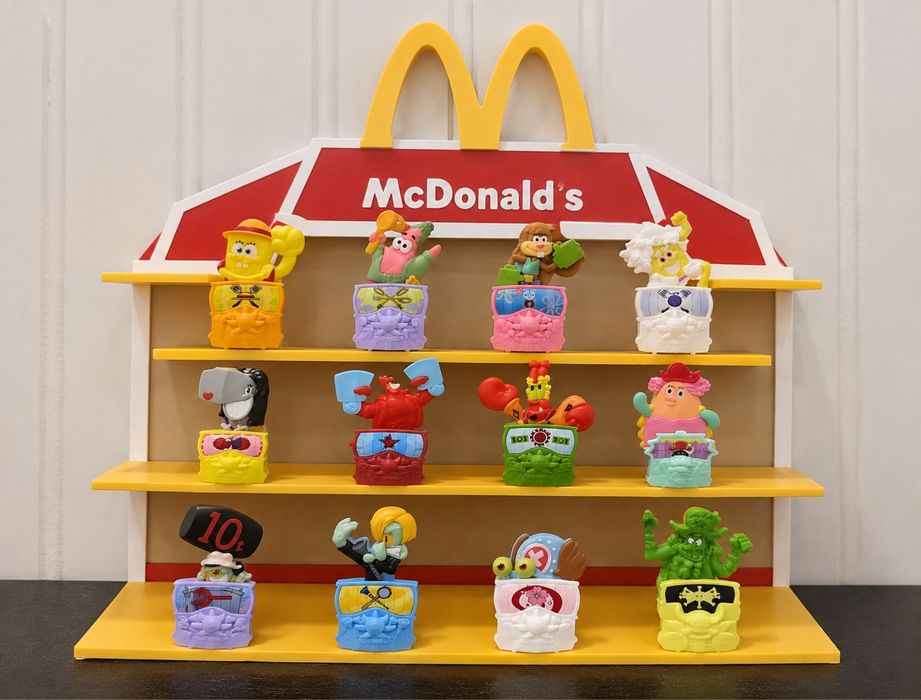 Поличка для фігурок Spongebob One Piece Mcdonalds , стенд для фігурок спанч боб ван піс макдональдс