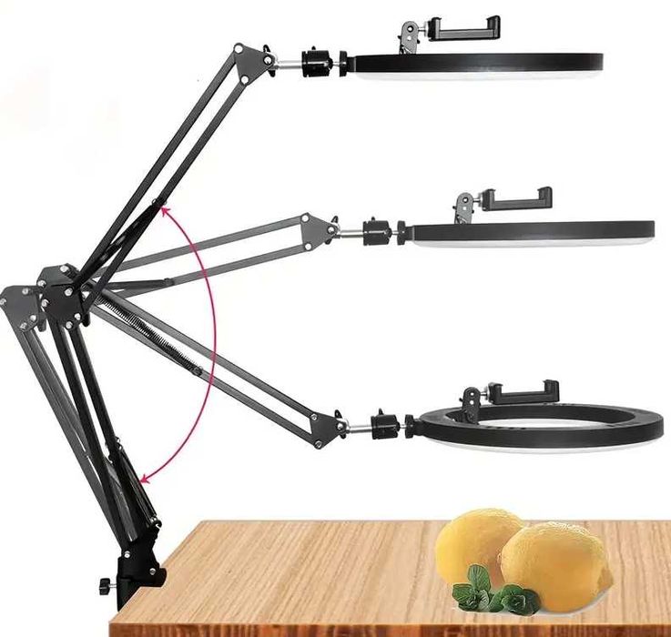Ring Light com suporte de braço p/ mesa