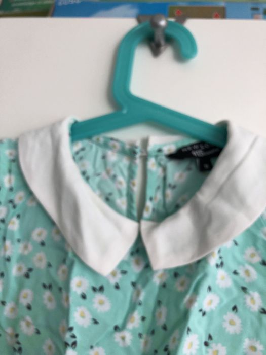 Komplet falbanki zestaw h&m 134/140 new look miętowy 9-10