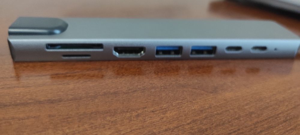 USB-концентратор,8в1,TypeC3.1на 4к,HDMI с кардридером RJ45.SD Ethernet