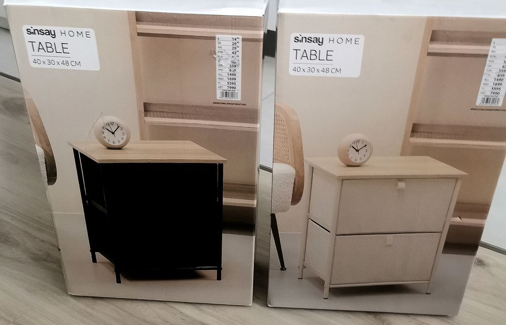 Stolik z szufladami x 2 Nowe, półka, regał, komoda