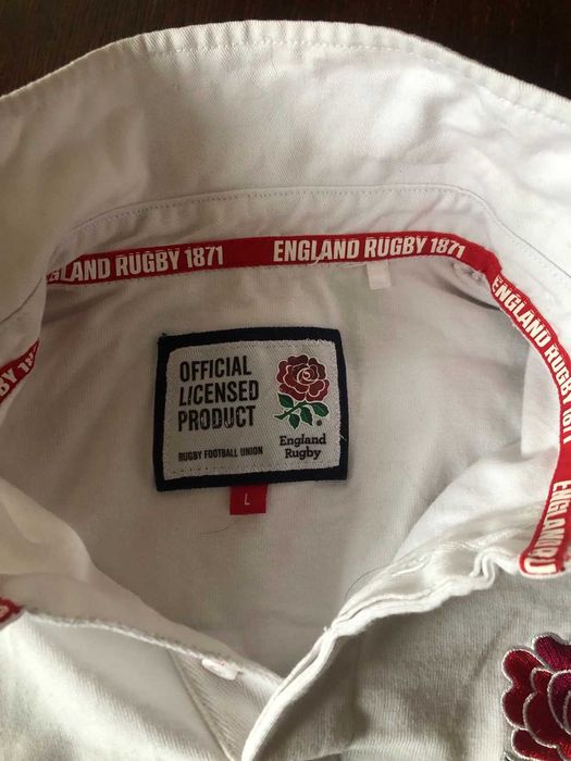 Лонгслів England Rugby — класична регбійка, біла