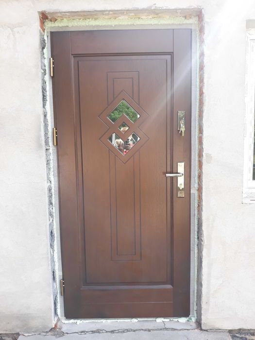 Drzwi zewnętrzne drewniane 78mm od ręki Serock Czyste powietrze