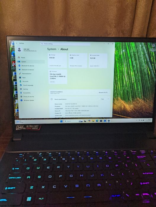 Ноутбук MSI GS66stealth rtx3060 RAM16 15.6дисплей