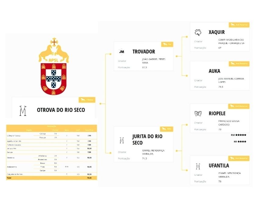Égua Lusitana com 70.5 Pts Montada