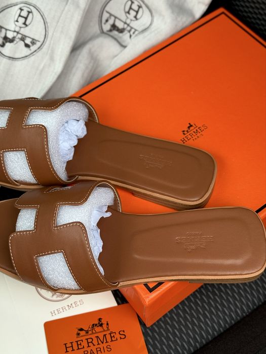Шльопанці Hermes коричневі (37-40)