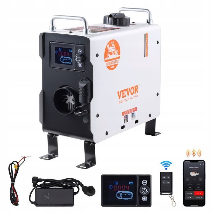 diesel air heater 12v/24v 2kw bluetooth app pilot na zewnątrz