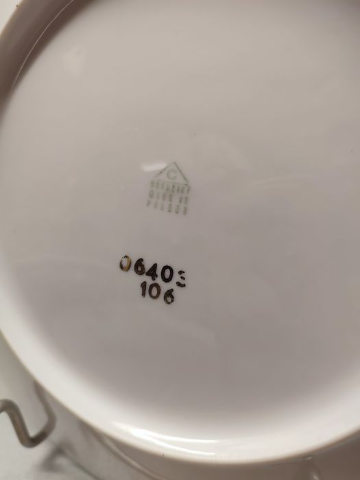 Talerze obiadowe płytkie Chodzież Złota Linia Porcelana