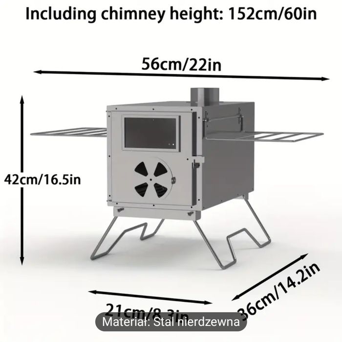 Kominek turystyczny koza INOX piecyk campingowy przenośny kominek