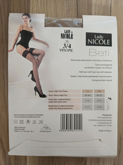 Zestaw: pończochy damskie, 3/4