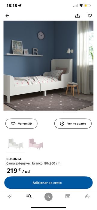 Cama criança extensivel com colchao BUSUNGE