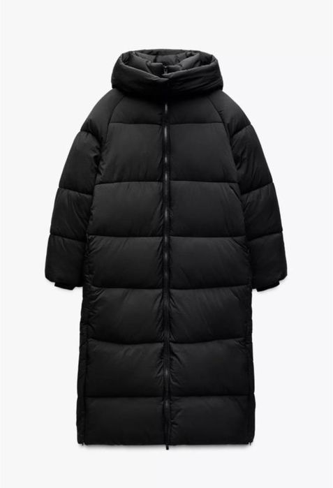 Пуховик пальто zara зима хс с м л