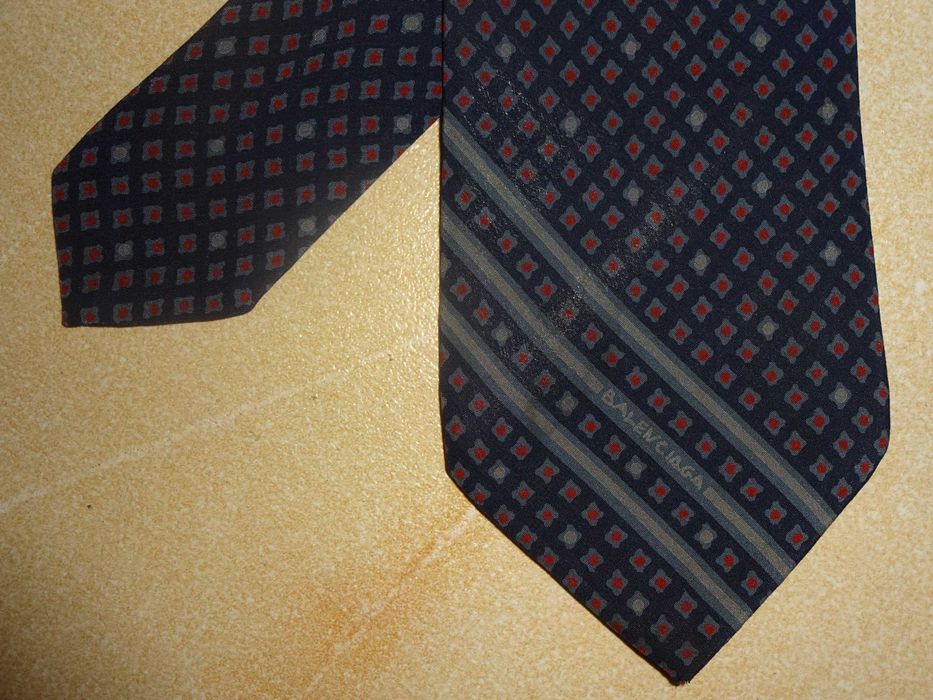 BALENCIAGA Paris 100% SILK made Italy jedwabny krawat UNIKAT vintage