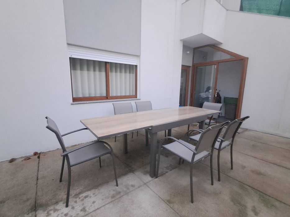 Mesa de jardim extensível em alumínio