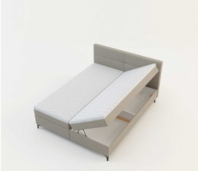 Łóżko do sypialni - beżowe, 160x200 cm