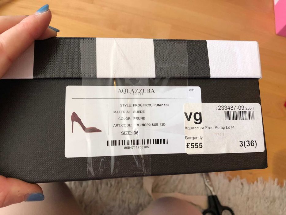 sapatos roxos 36 aquazzura como novos com salto