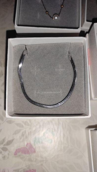 Colar fio, gargantilha - prateado ou dourado - aço inoxidável não oxid