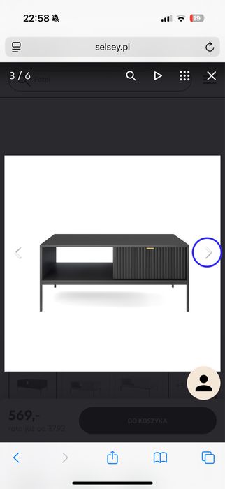 Ława kawowa Vellore 104x68 cm ryflowana NOWA!!!