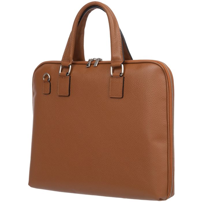 VERA PELLE torebka skórzana teczka A4 torba na laptopa V537 beżowa