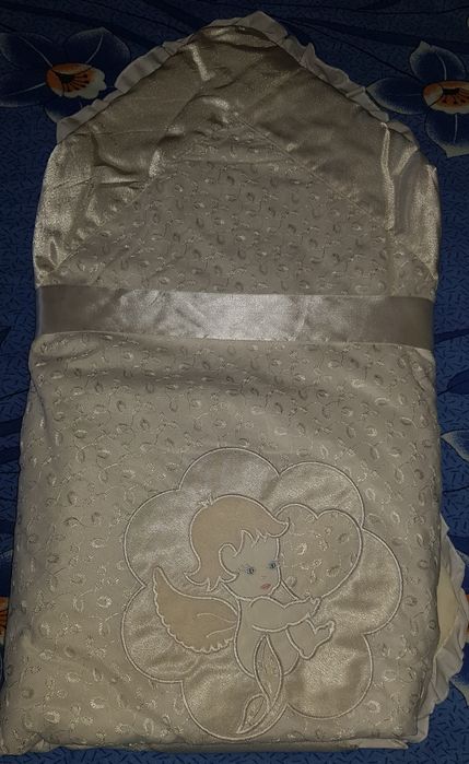 Конверт одеяло с вишивкой узор ребёнка.Матрас ортопед.кокос