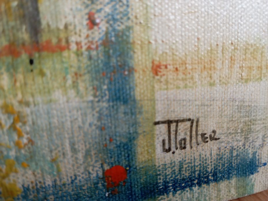 J TOLLER  Sygnowany obraz olej na płótnie połowa XX wieku