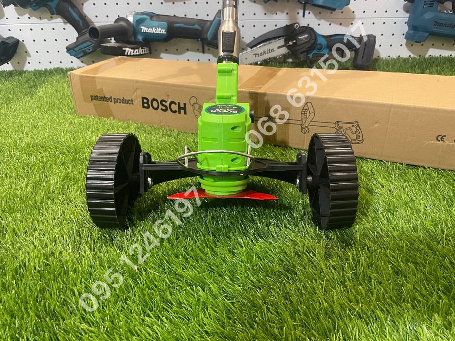 Триммер аккумуляторный BOSCH BUR179BL 6Ah косилка для травы + колеса