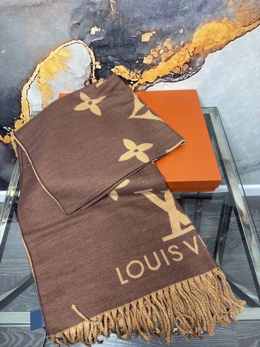 Шарф LV Луі Віттон чорний коричневий