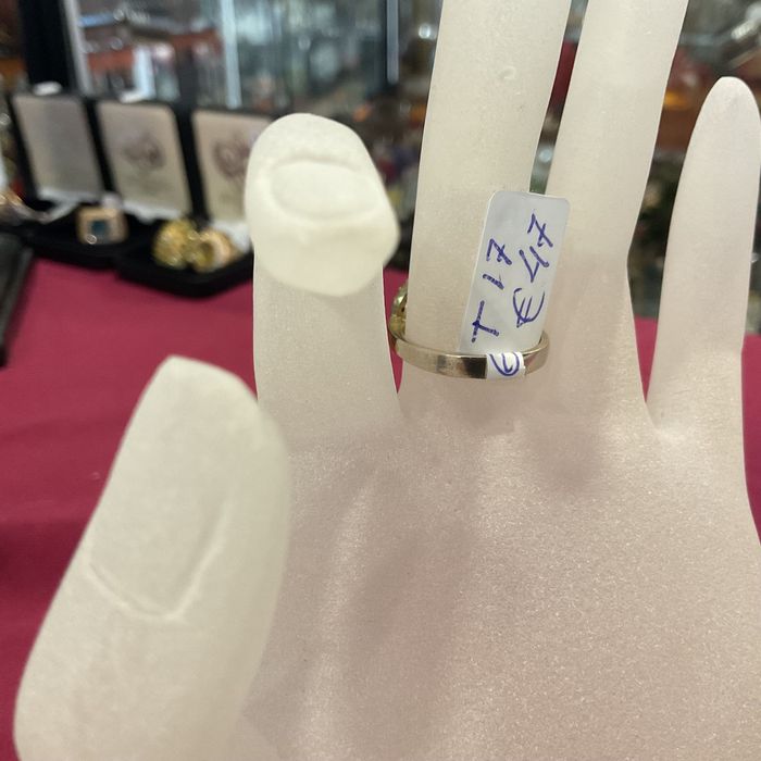 Anel prata 925 com banho de ouro tam.17 mm