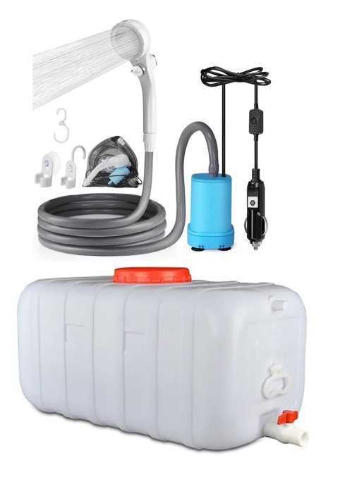 Duche Campismo 12V e 24V + Deposito 50L
