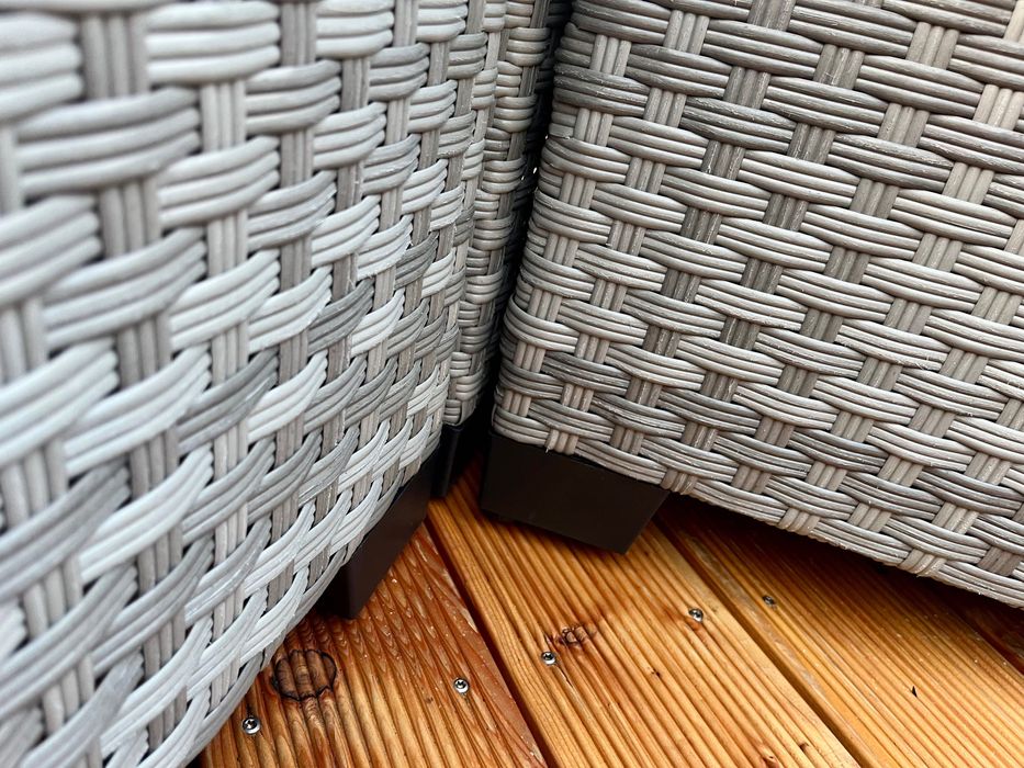 komplet technorattan PALERMO XL narożnik sofa szary mix technorattan