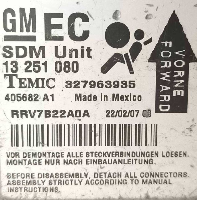 Centralina Airbag 13251080 - OPEL ASTRA H