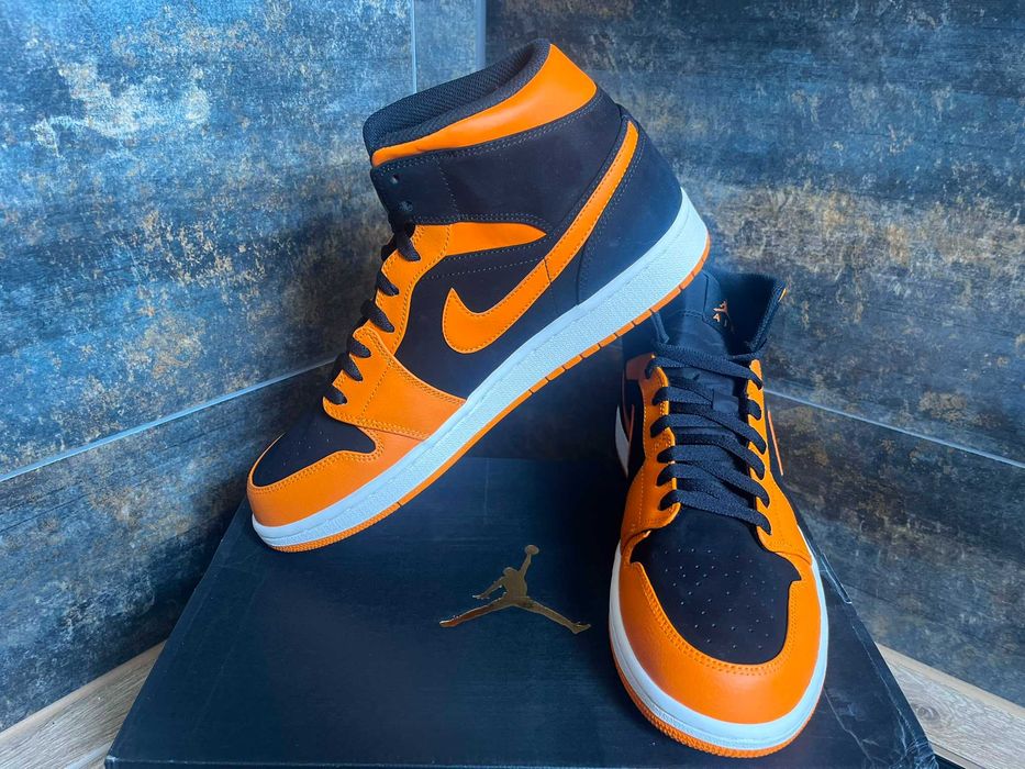 Air Jordan 1 Mid Black Orange Peel R. 44 / 28 cm NOWE 100% ORYGINAŁ