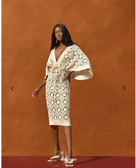 Сукня Andrea Iyamah RAHI CROCHET DRESS. Бежевое летнее платье