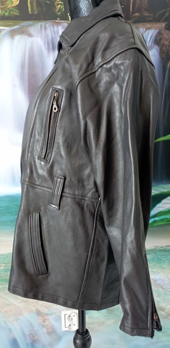 Kurtka ze skóry naturalnej cielęcej, r. L/XL (40/42) Czarna