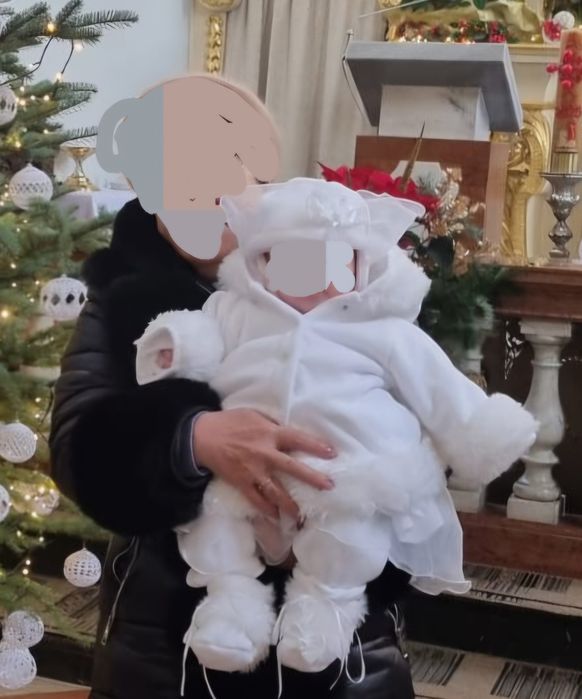 Ubranko do Chrztu dla dziewczynki 68 ZIMA