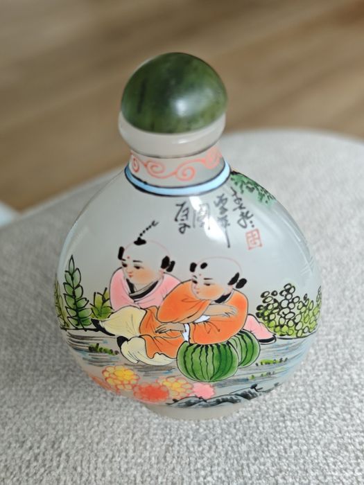 Raro Frasco Rapé Chinês Vintage (Snuff Bottle) - Pintado à mão