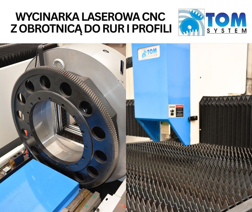 Laser 3x1,5m 3kW z obrotnicą do rur profil kompresor 16bar FULL ZESTAW