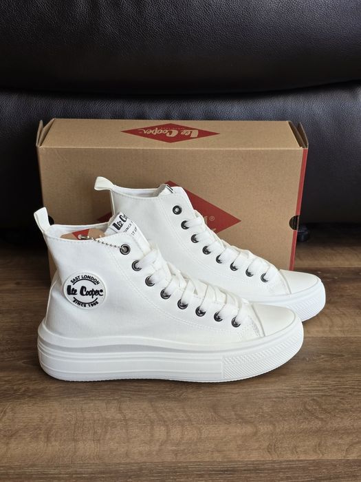 Lee Cooper Trampki Wysokie Białe Rozmiar 38 -24,5 cm  Szybka Wysyłka