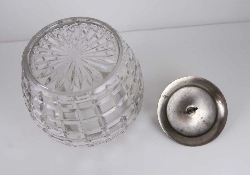 Boleira antiga Art Deco em vidro soprado