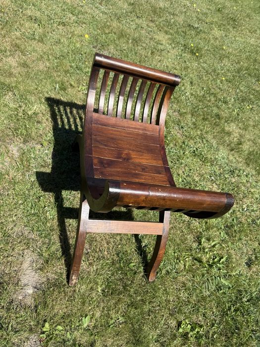 Tekowe krzeslo siedzisko ławka